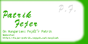 patrik fejer business card